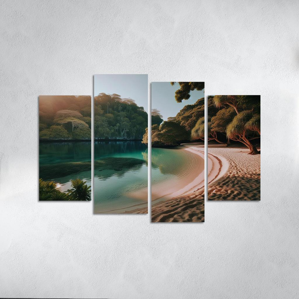 Lagoon Bliss Tranquil Waters For Reflection Abstract Paintings Frame