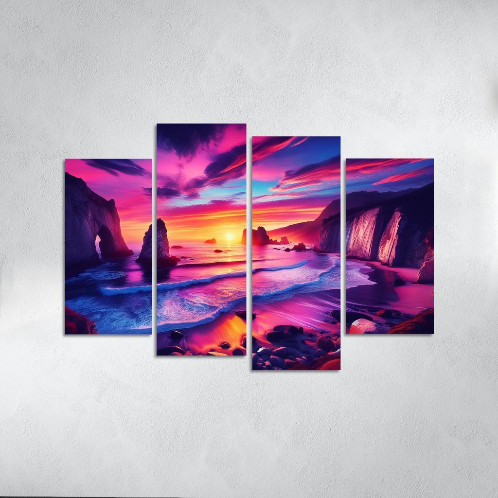 Crescent Bay Sunset Retreat Abstract Paintings Frame
