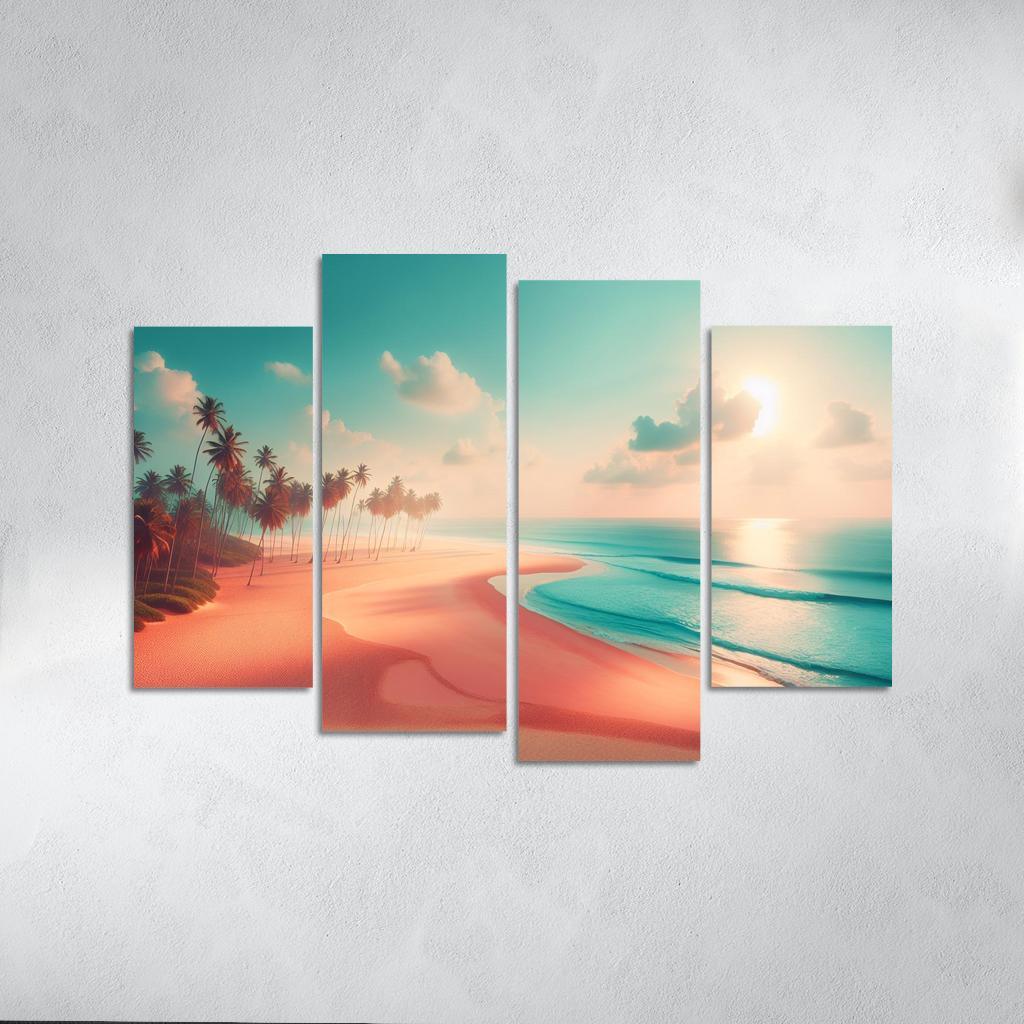 Peach Oasis Relaxing Island Vibes Premium Artwork Frames