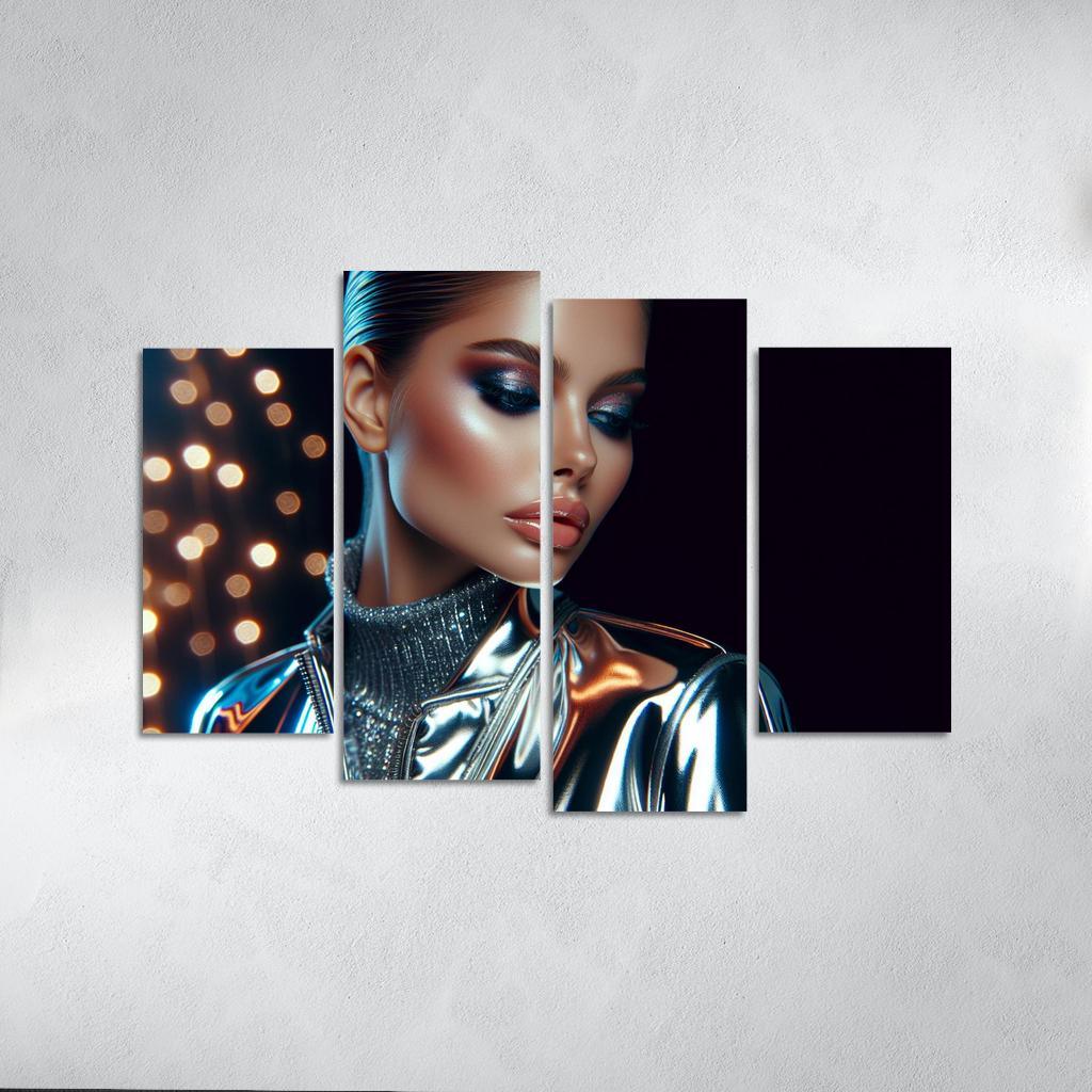 Reflective Surfaces Metallic And Glossy Textures Multi-panel Paintings