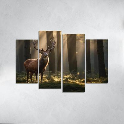The Noble Red Deer Majestic Creature Of The Forest Oil Paintings Frame