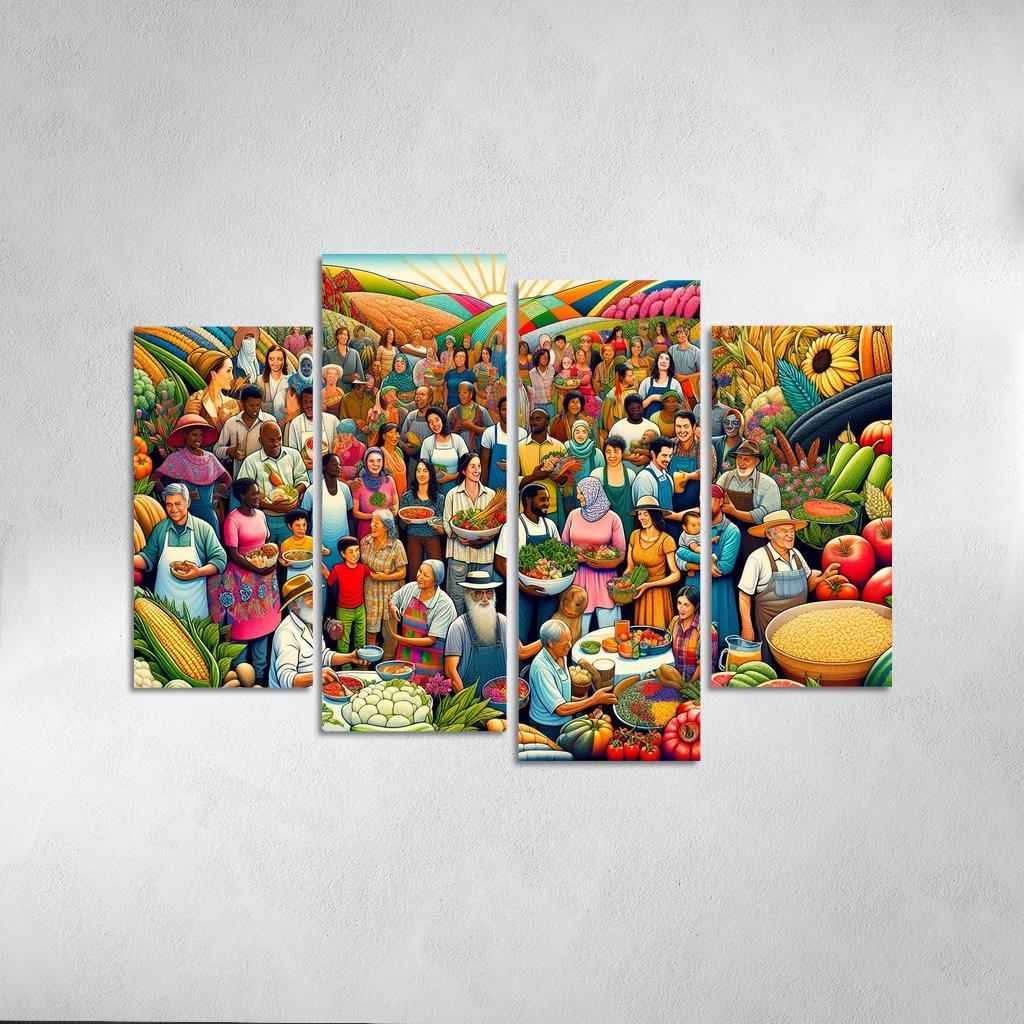 Food For Thought Advocacy For Food Security Multi-panel Paintings