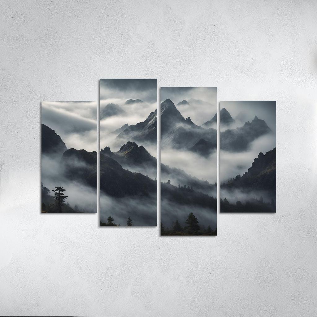 The Majestic Peaks Of Misty Mountain Range Art Trends