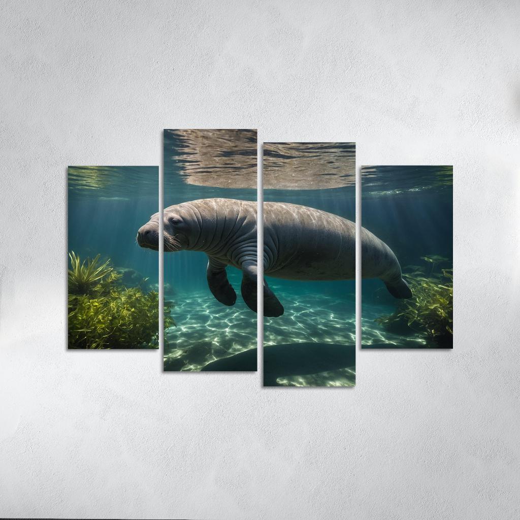 The Mysterious Manatee Gentle Giant Of The Waters Modern Paintings Frame
