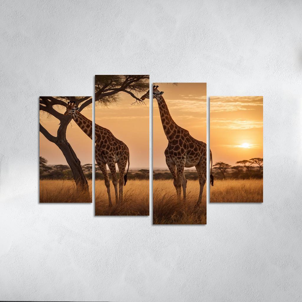The Elegant Giraffe Towering Wonder Of The Savannah Modern Paintings Frame