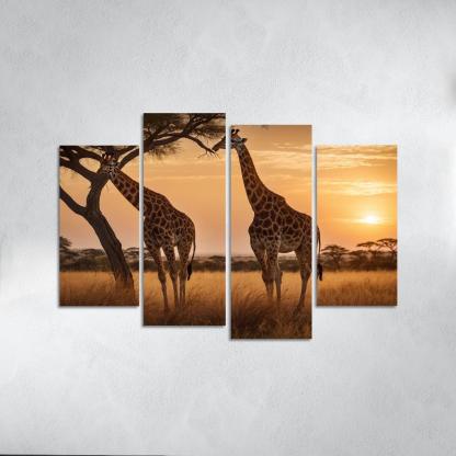 The Elegant Giraffe Towering Wonder Of The Savannah Modern Paintings Frame