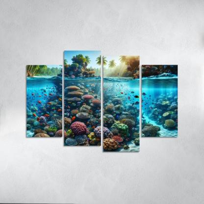 Coral Reef Escape An Underwater Wonderland Canvas Paintings Frame