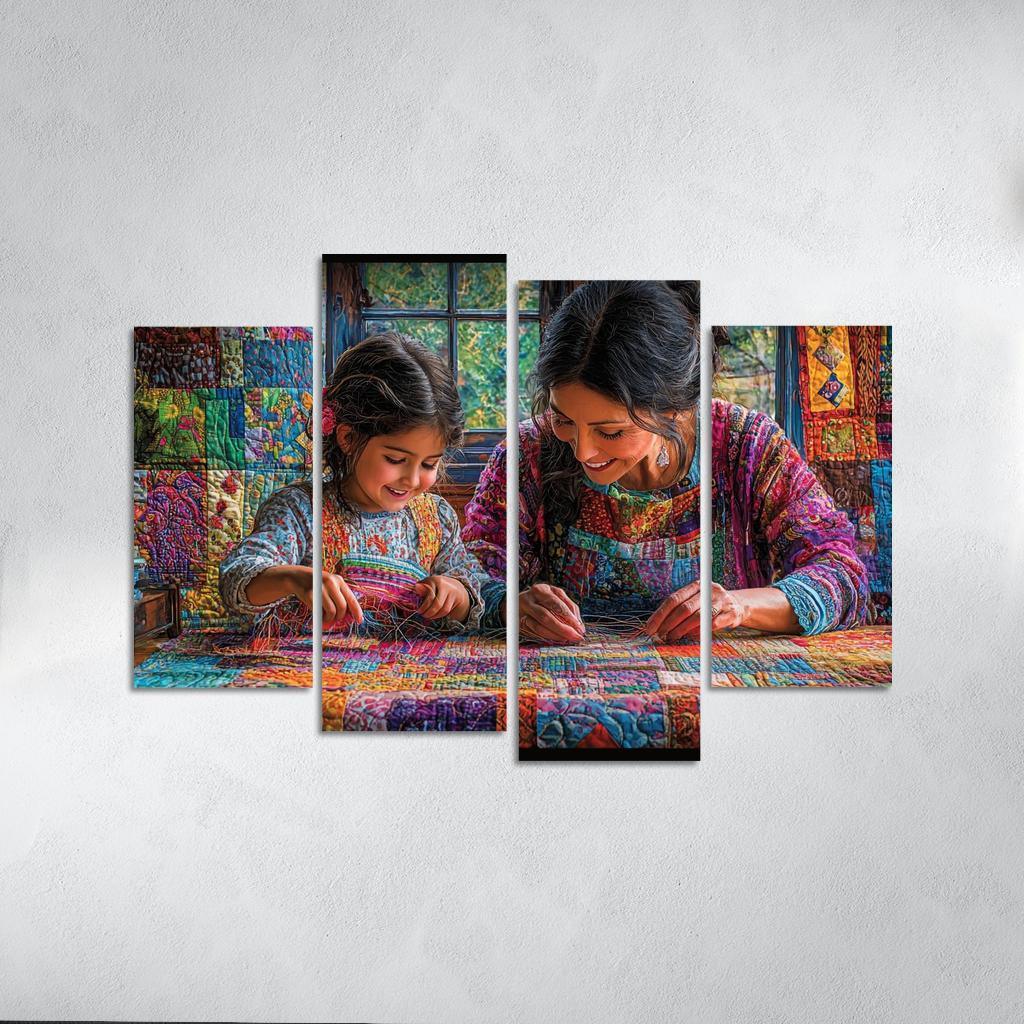 Woven With Love A Mothers Caring Tapestry Canvas Paintings Frame