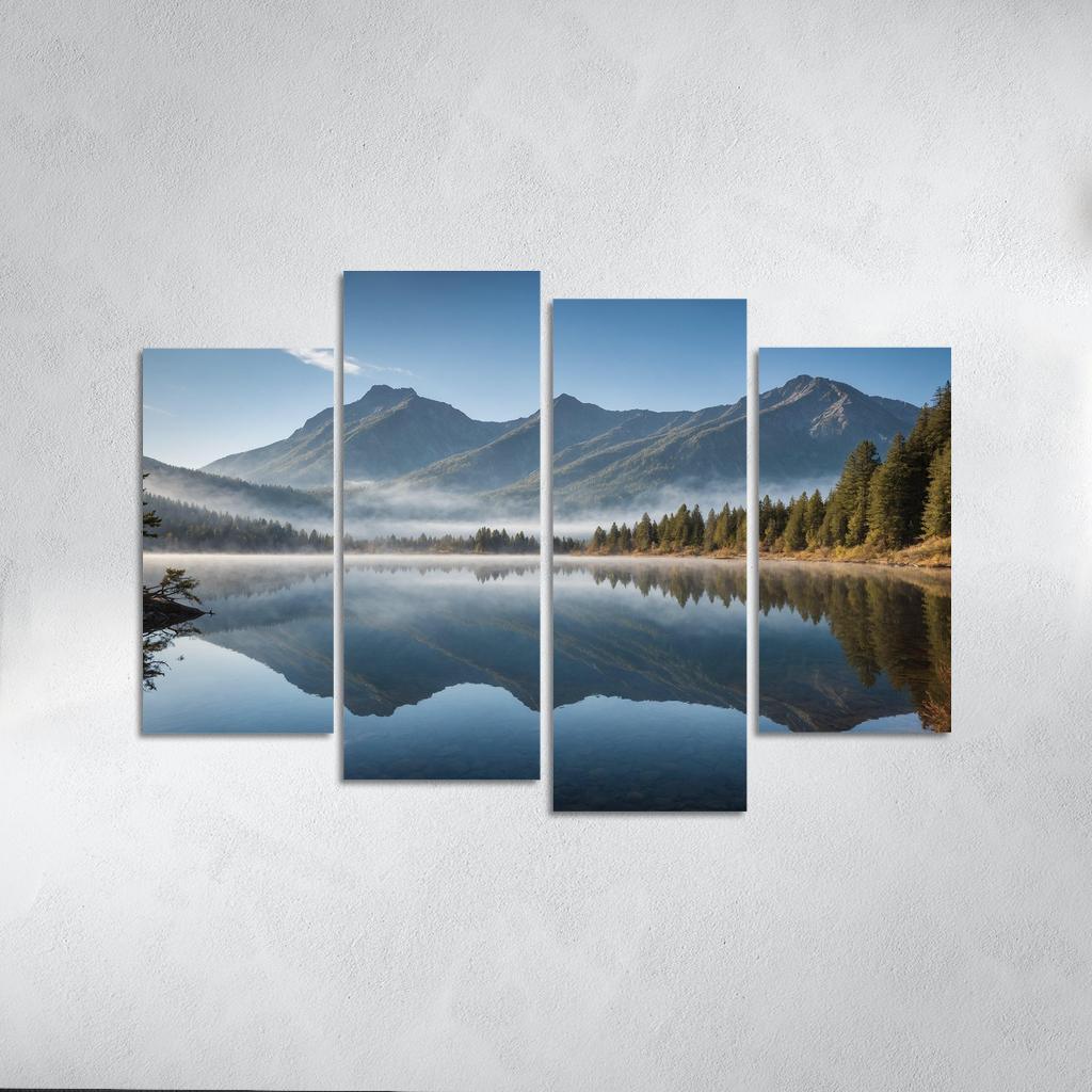 The Celestial Splendor Of Mountain Reflections Oil Paintings Frame