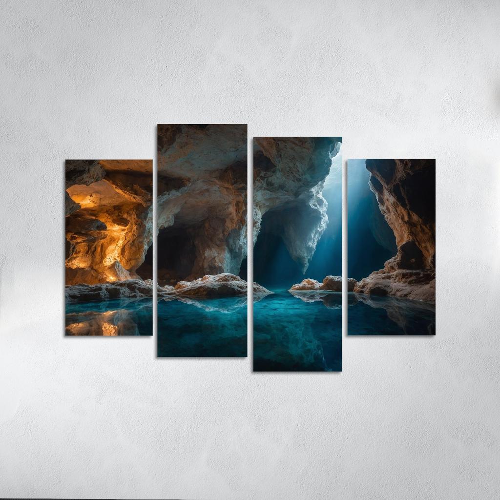 The Crystal Caves Of Misty Hollow Modern Paintings Frame