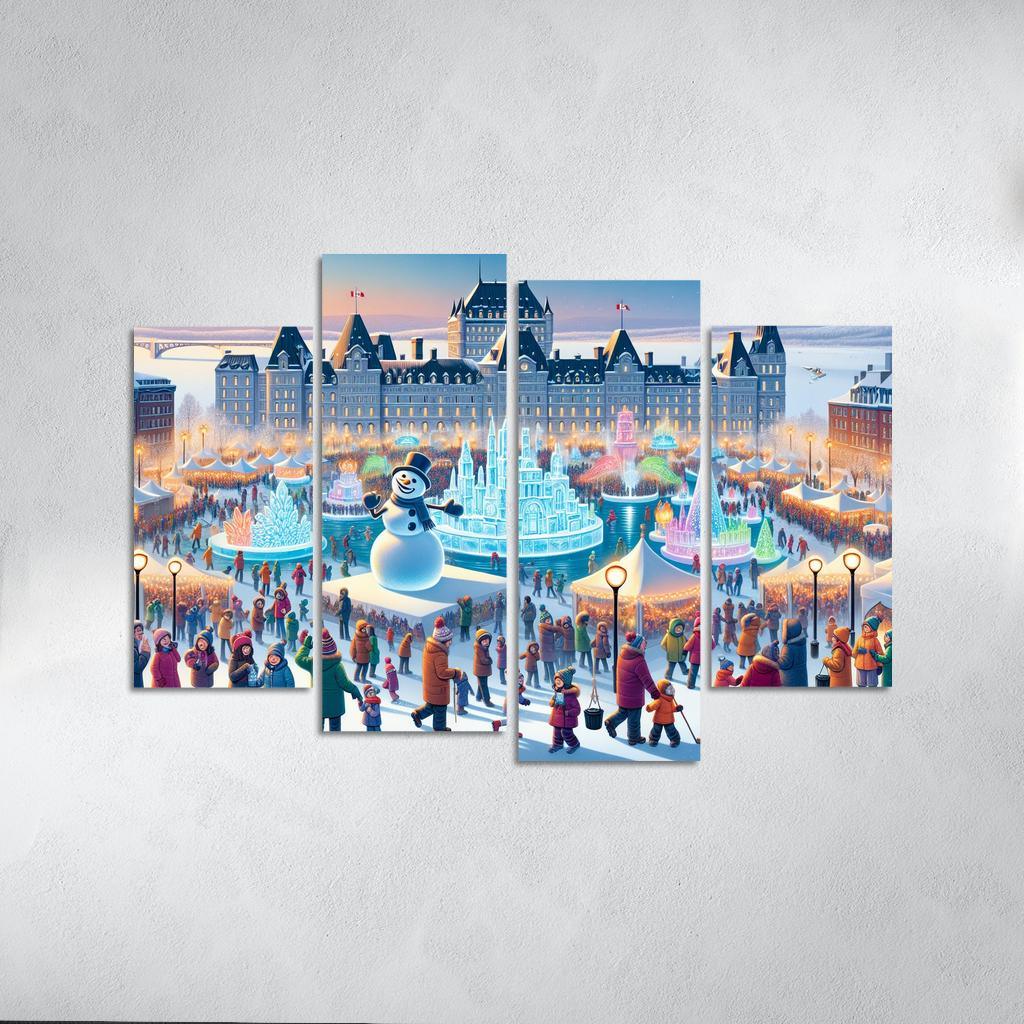 Quebec Winter Carnival - Canada Framed Paintings