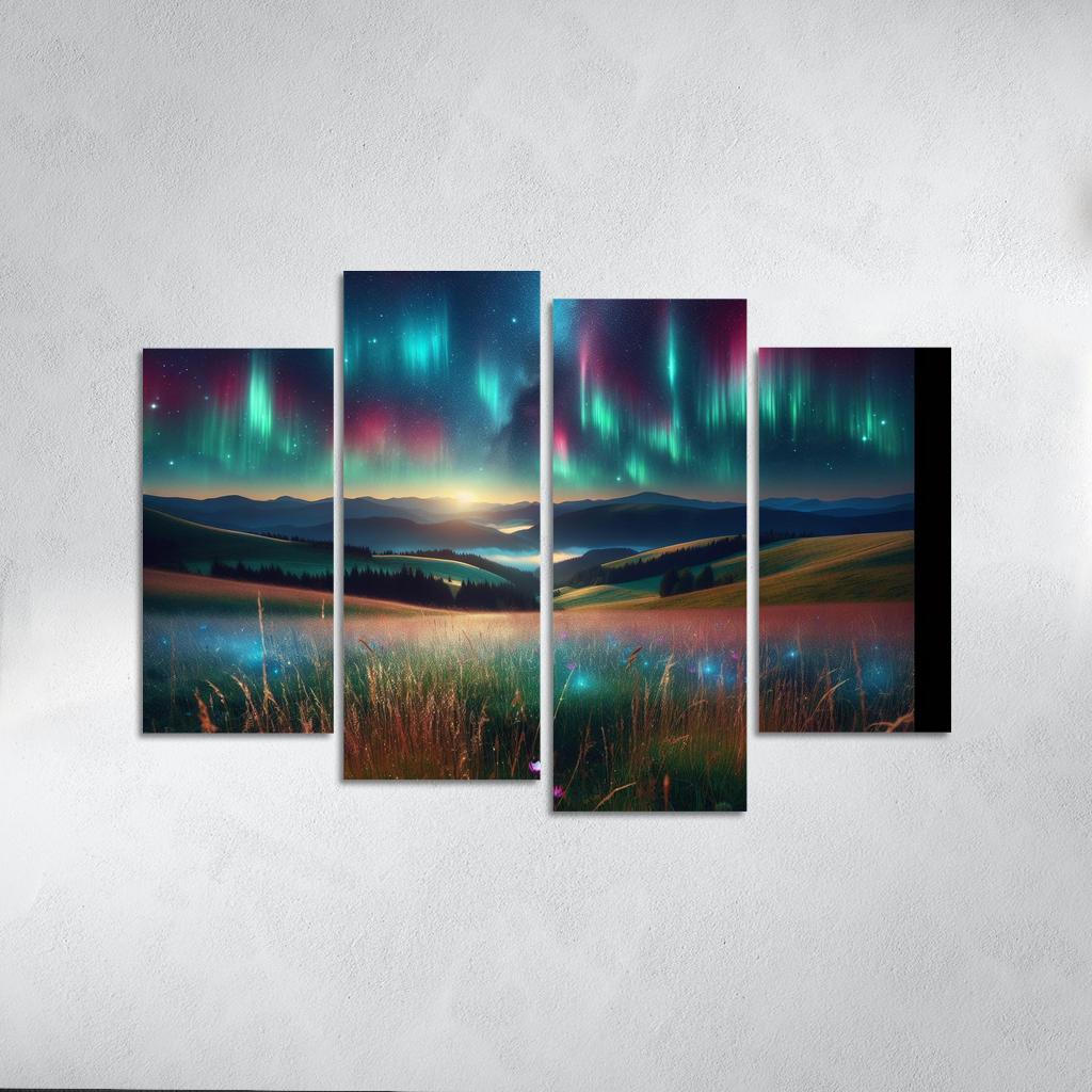 The Magical Light Of Aurora Meadows Custom Paintings Frame