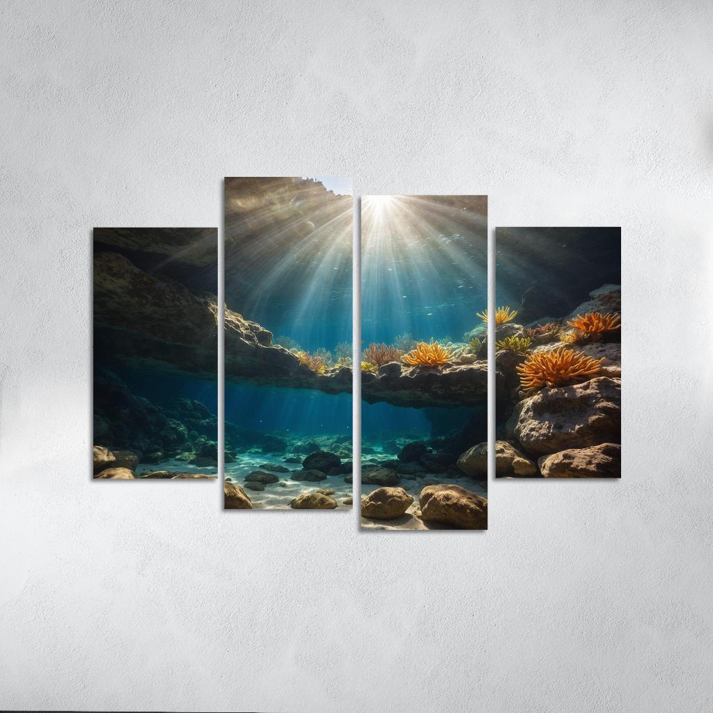 The Inspiring Depths Of Crystal Clear Waters Multi-panel Paintings