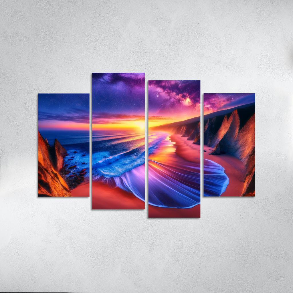 Sunset Palisade Beach Modern Paintings Frame