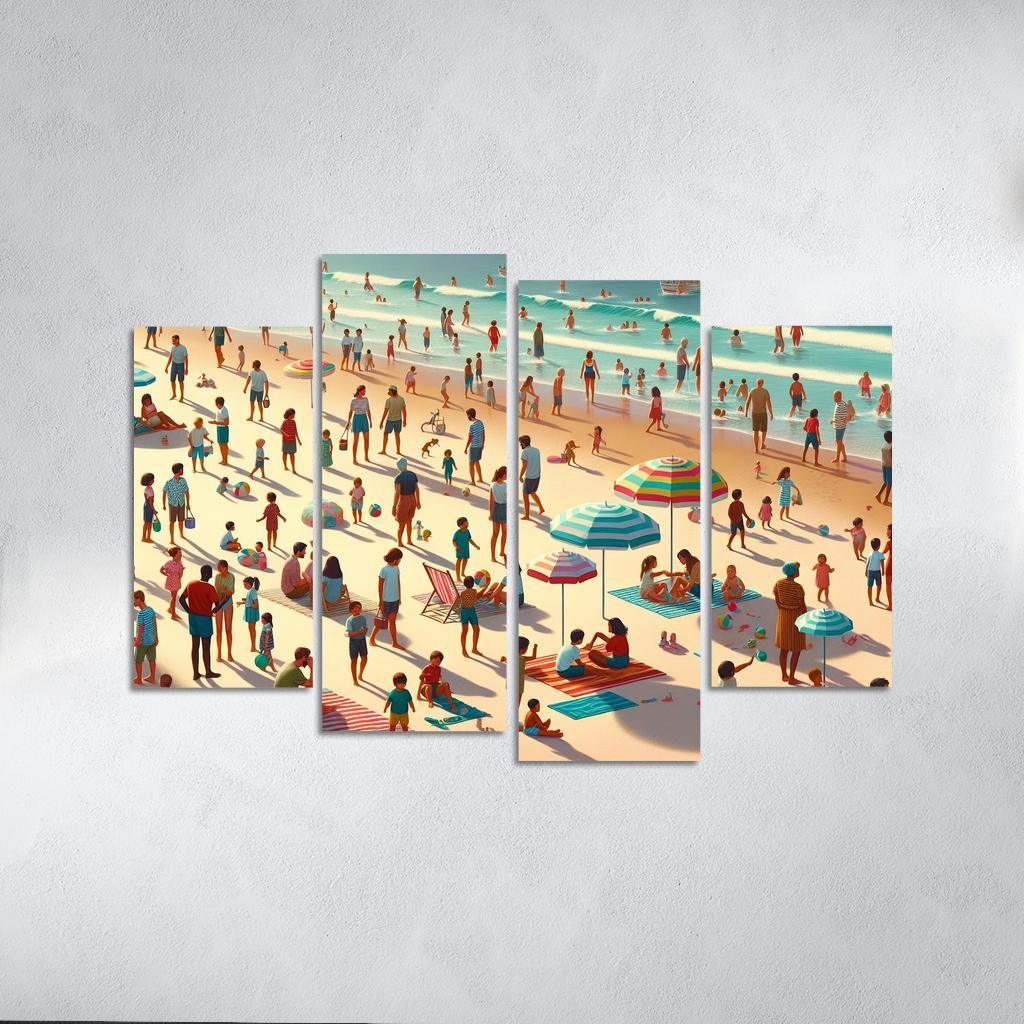 Ocean Breeze Beach A Family Escape Canvas Paintings Frame