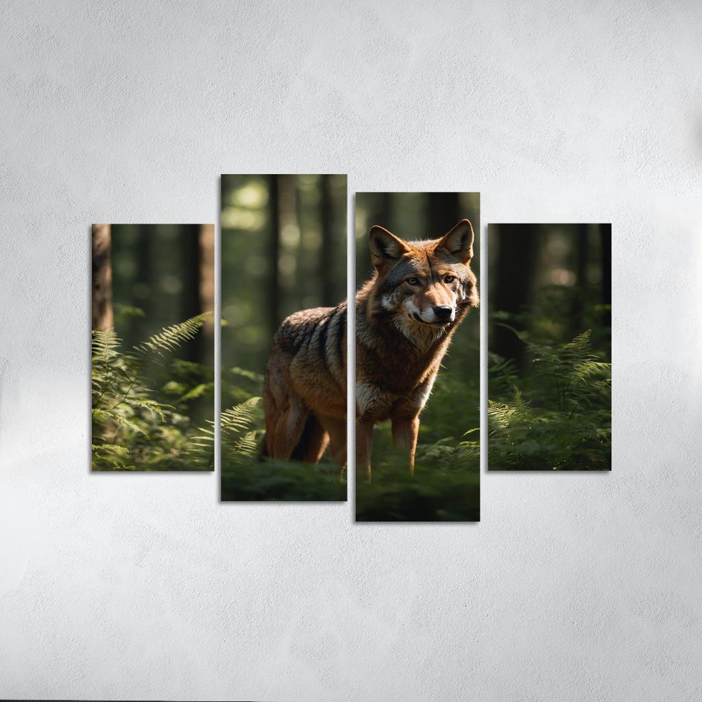 The Enigmatic Red Wolf In The Eastern Forests Framed Paintings