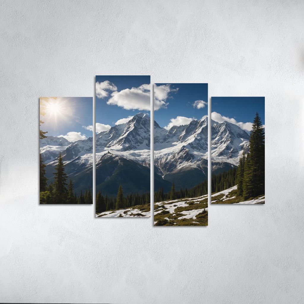 The Grandeur Of Snow-capped Peaks Oil Paintings Frame