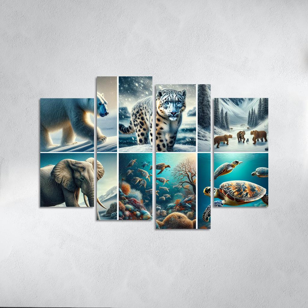 Silent Stories The Plight Of Endangered Species Multi-panel Paintings