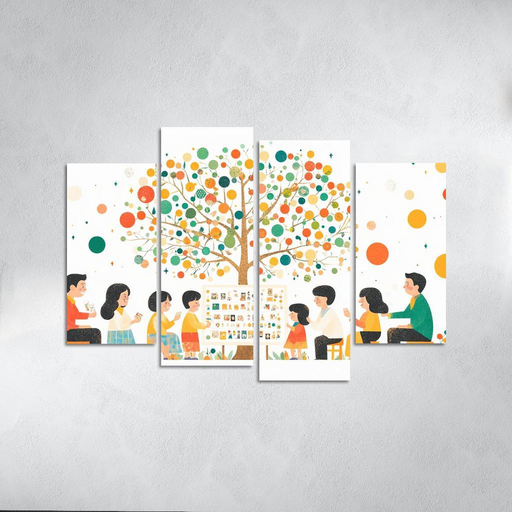 Roots Of Love A Mothers Family Tree Modern Paintings Frame