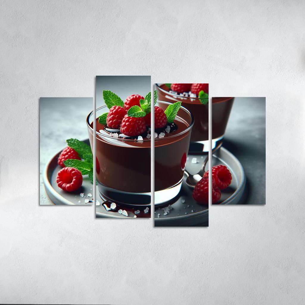 Chocolate Avocado Mousse 4 Piece HD Canvas Wall Art-Original Frame