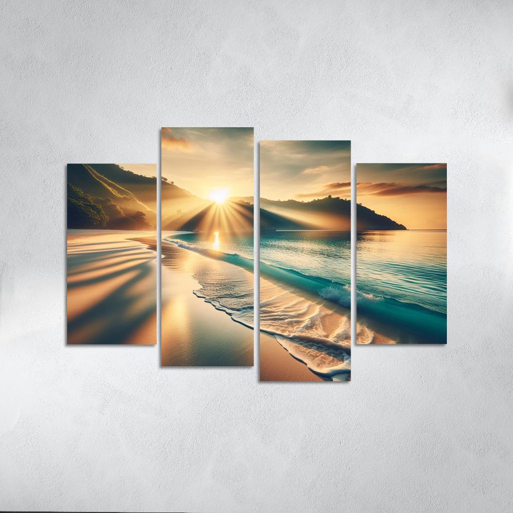Secluded Sunrise Bay Custom Paintings Frame