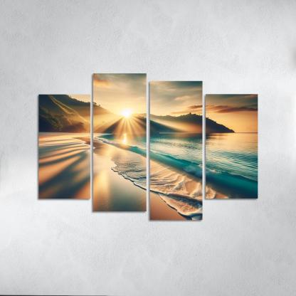 Secluded Sunrise Bay Custom Paintings Frame