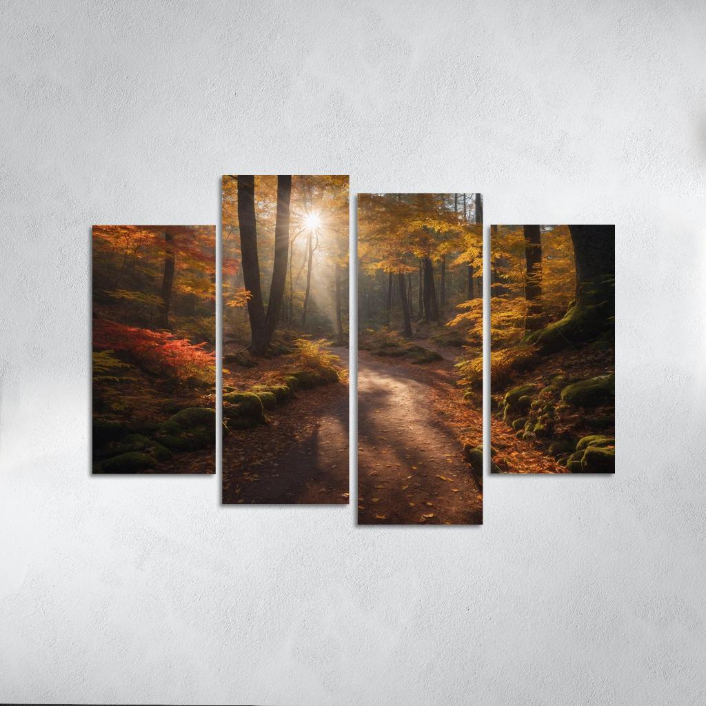 The Exquisite Allure Of Autumn Forest Trails Oil Paintings Frame