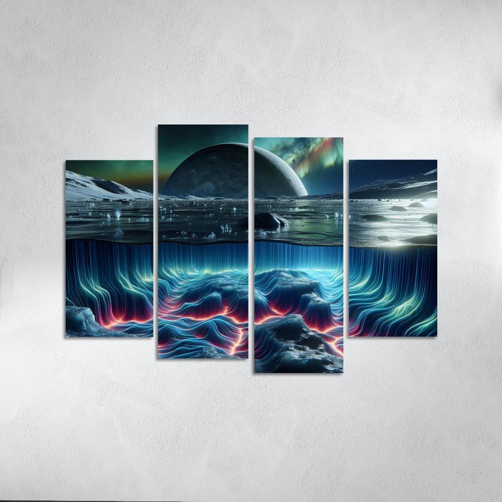 Exploring The Moon's Hidden Ocean Abstract Paintings Frame