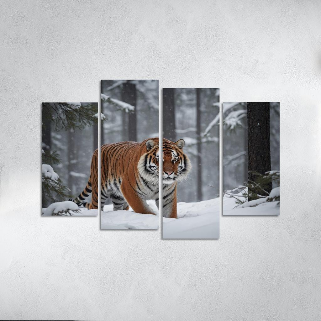 The Powerful Siberian Tiger The Forest's Ghost Canvas Paintings Frame