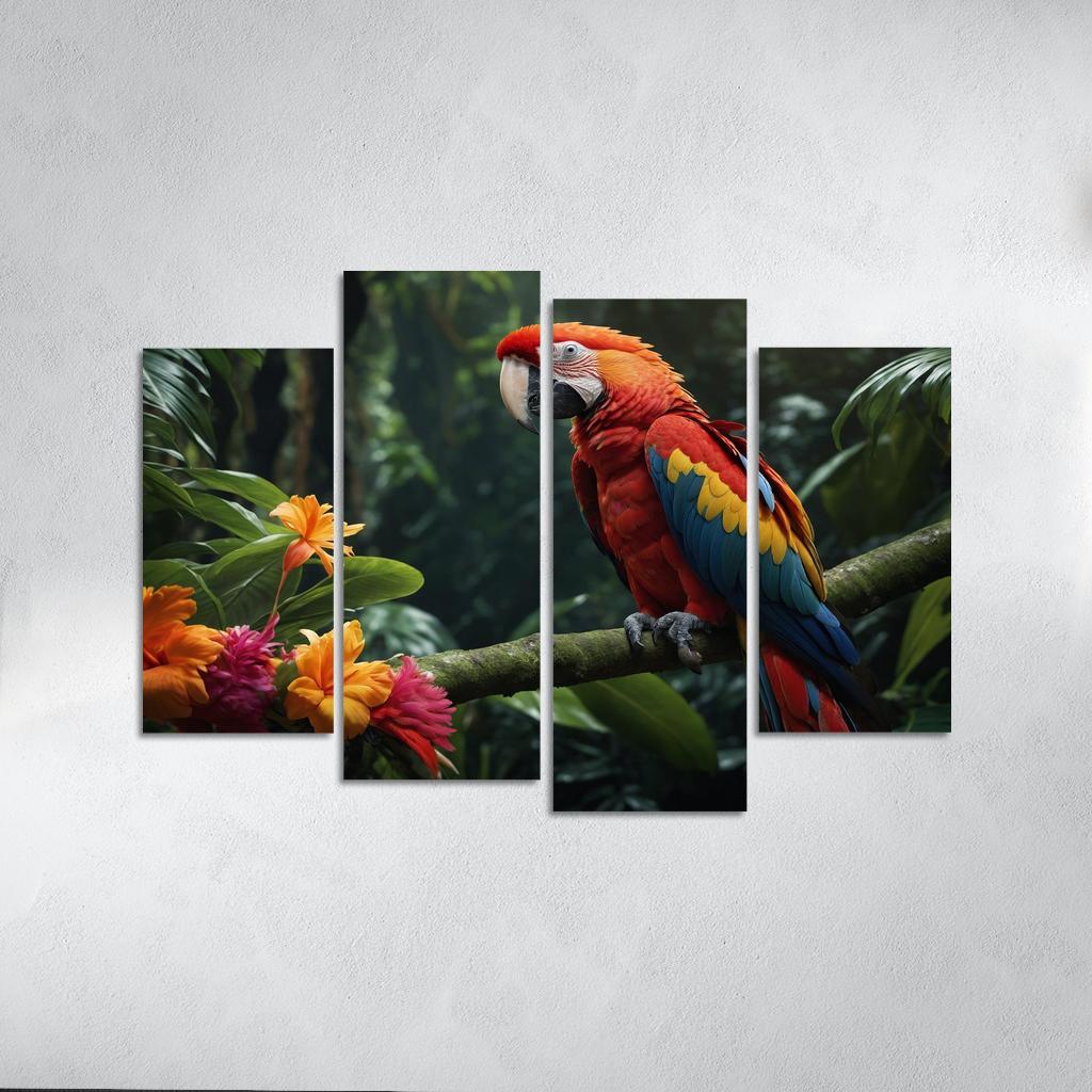 The Vibrant Scarlet Macaw Jewel Of The Rainforest Framed Paintings