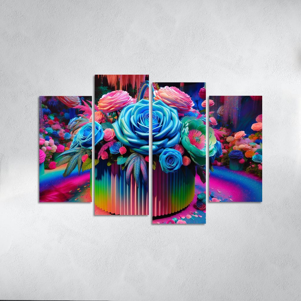 Whimsical Wonderland A Fantasy Floral Journey Modern Paintings Frame