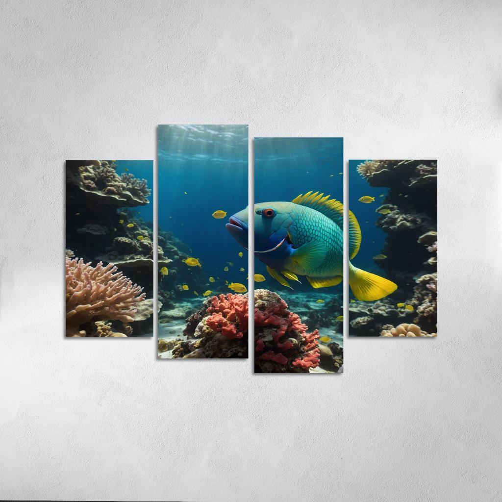 The Vibrant Parrotfish Of The Coral Reefs Canvas Paintings Frame