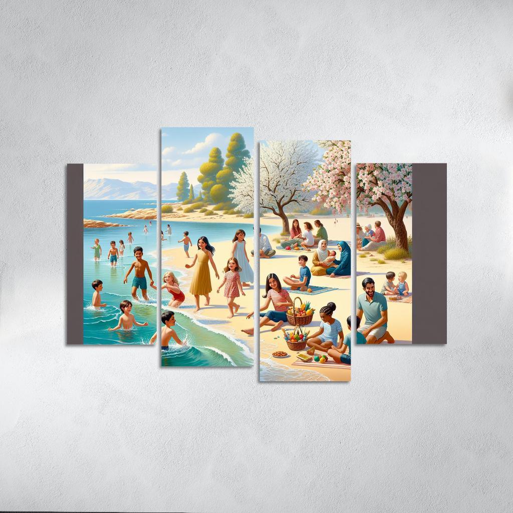 Almond Blossom Beach A Scenic Family Retreat Premium Artwork Frames
