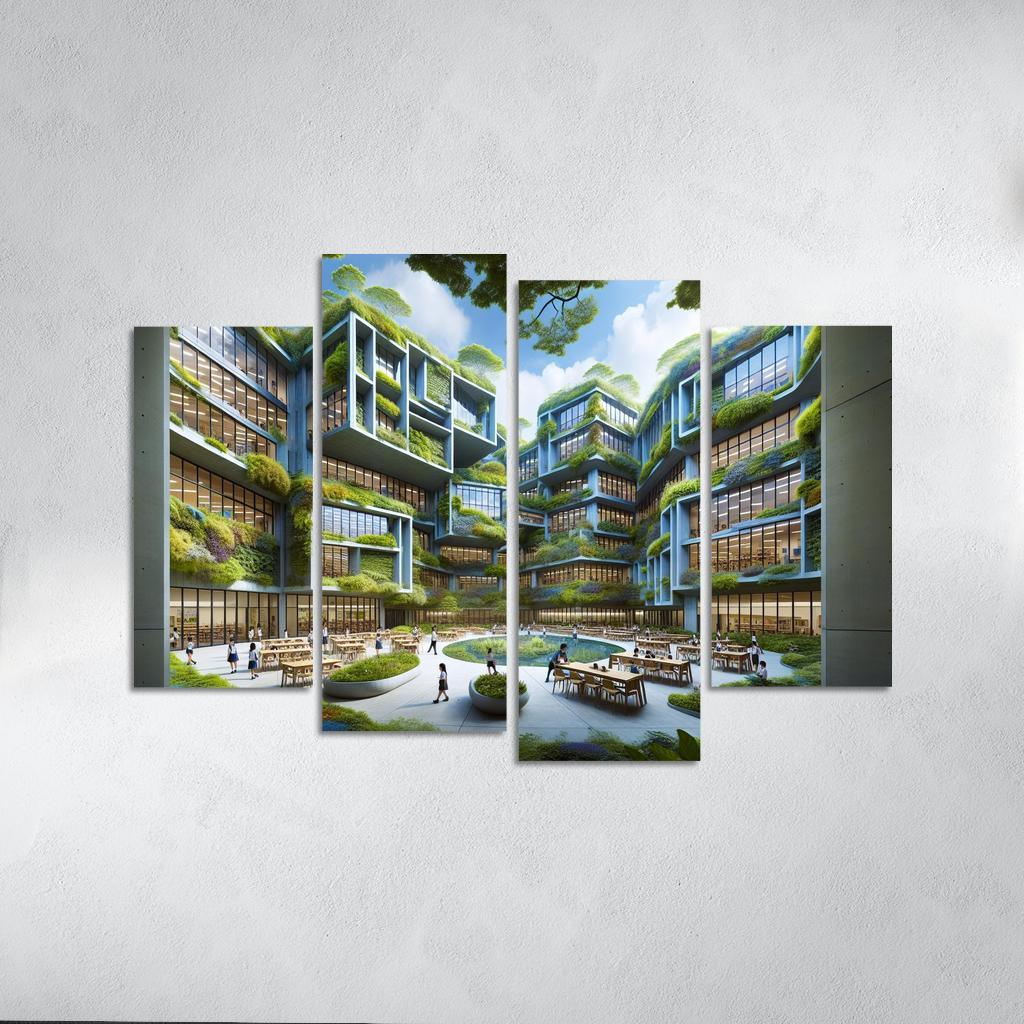 Nature-centric Education Buildings Custom Paintings Frame