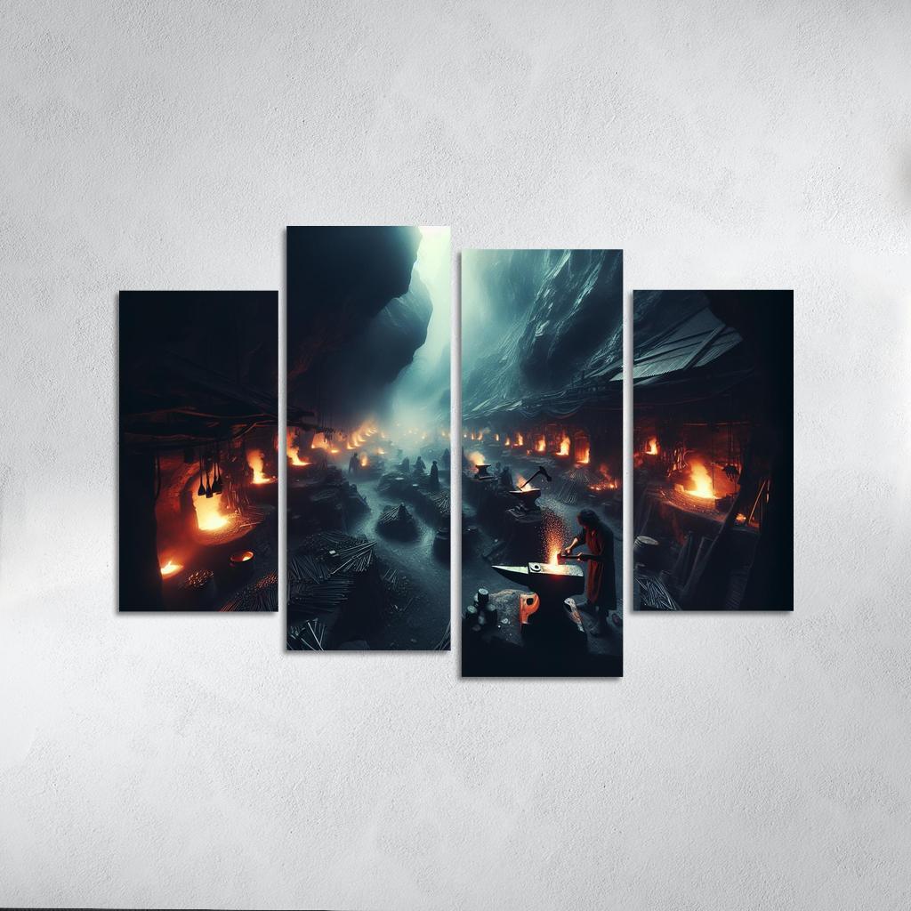 The Shadow Forge 4 Piece HD Canvas Wall Art-Original Frame