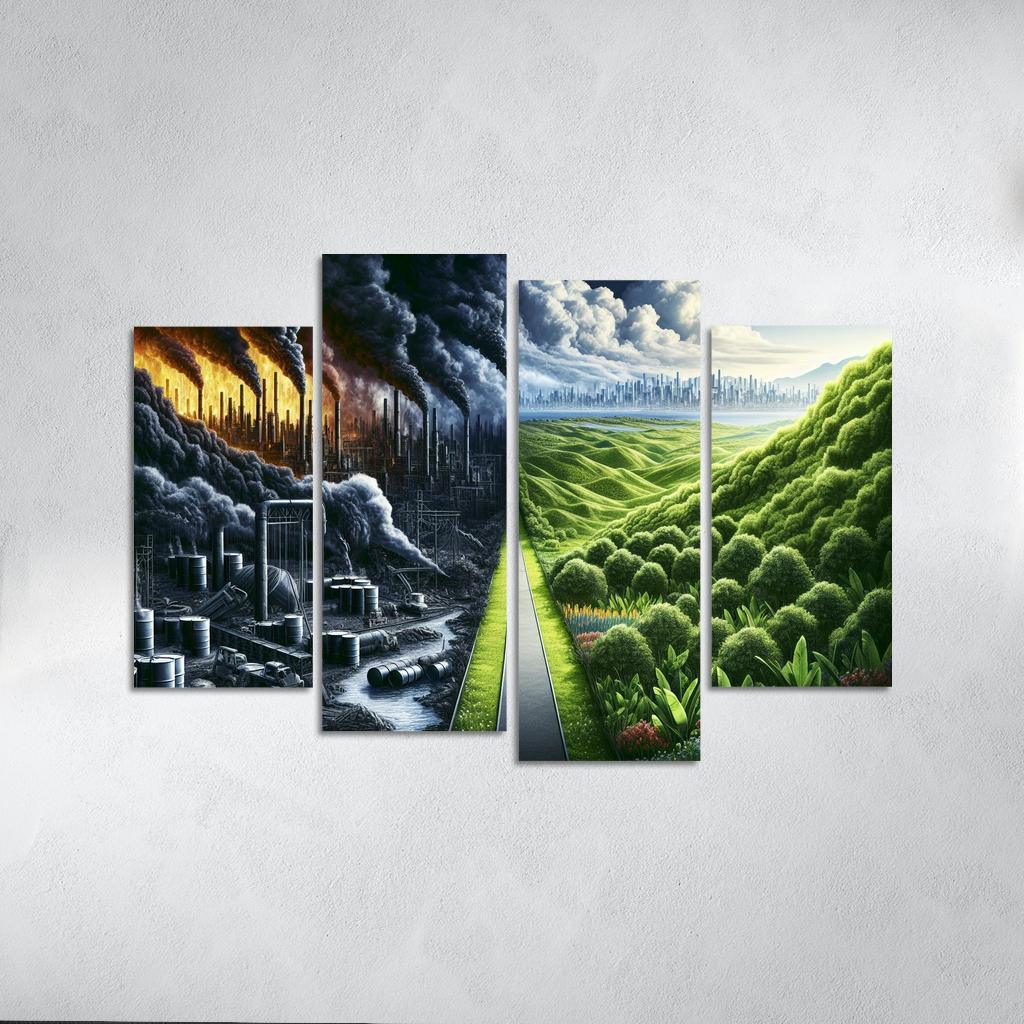 Fossil Fuels The Cost Of Convenience Multi-panel Paintings