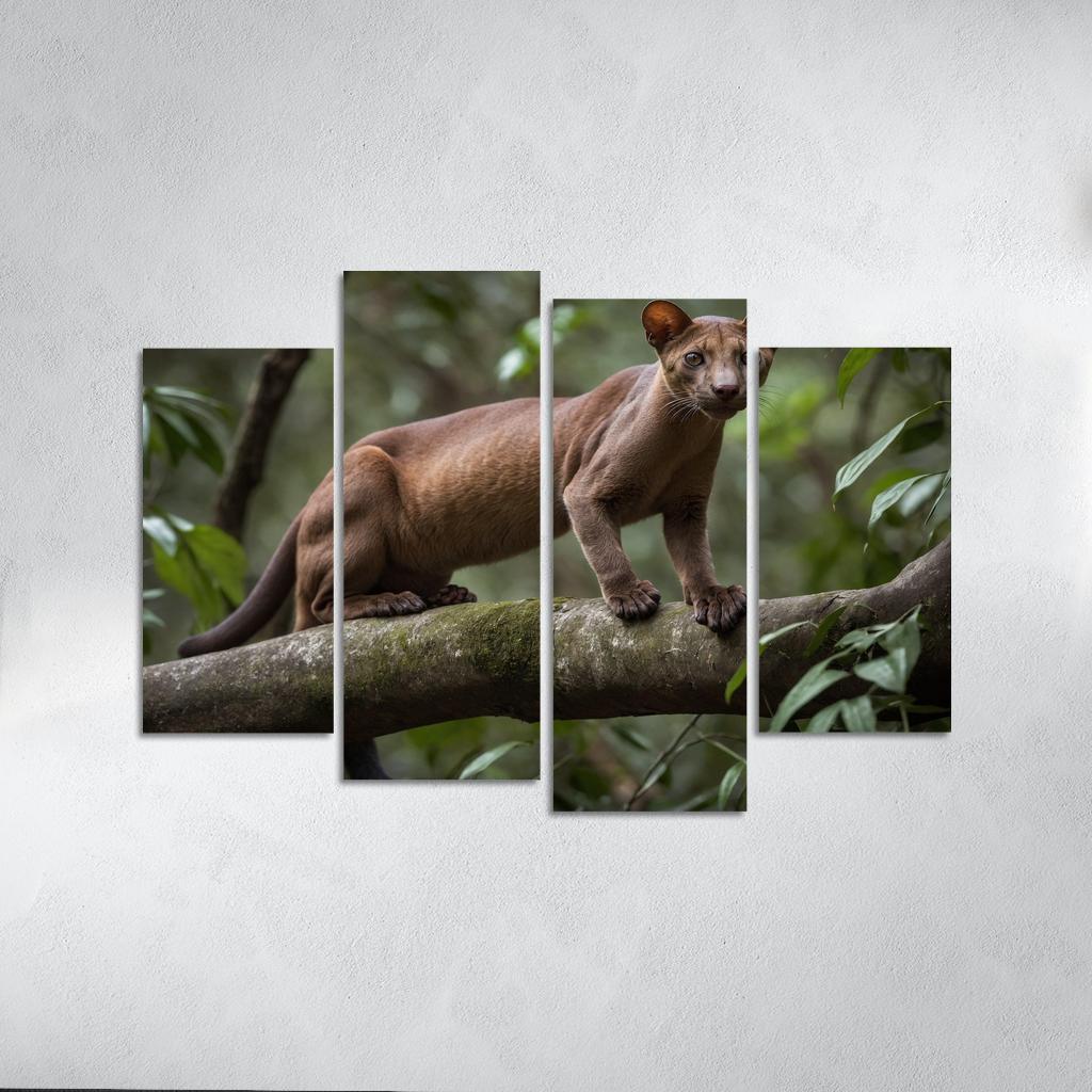The Unique Fossa In Madagascar's Forests Framed Paintings