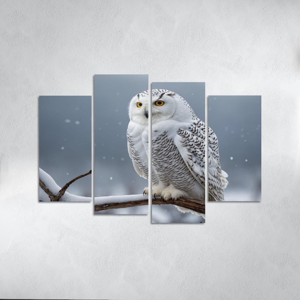 The Graceful Snowy Owl In The Arctic Framed Paintings