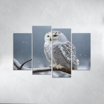 The Graceful Snowy Owl In The Arctic Framed Paintings
