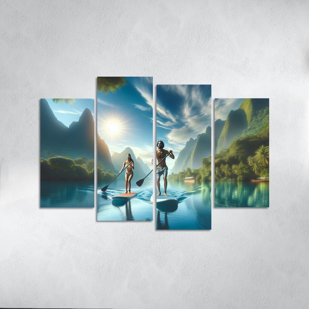 Calm Waters Paddleboarding Retreat Multi-panel Paintings