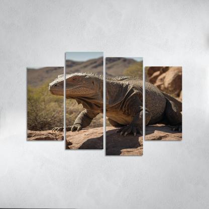 The Powerful Komodo Dragon Apex Predator Of The Islands Modern Paintings Frame