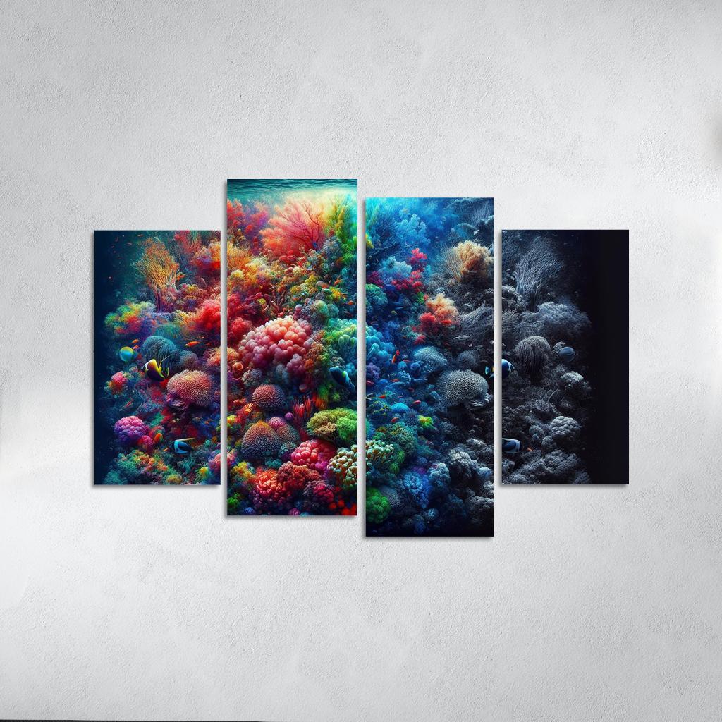 Beneath The Surface Ocean Conservation Awareness Multi-panel Paintings