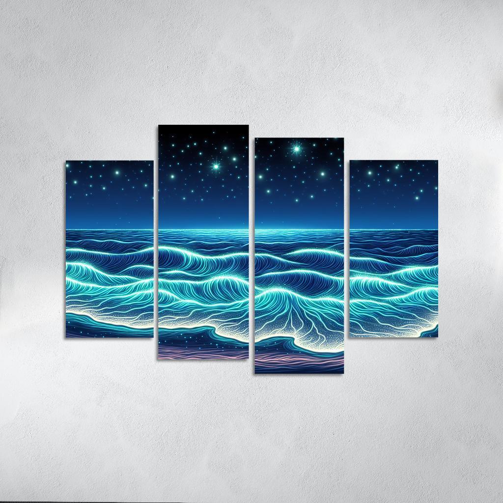 Glowing Waters Nighttime Enchantment Custom Paintings Frame