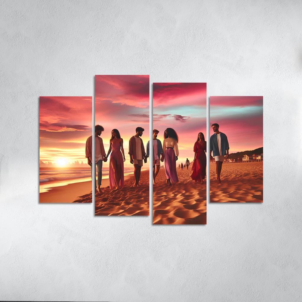 Sunset Shores A Romantic Haven Custom Paintings Frame