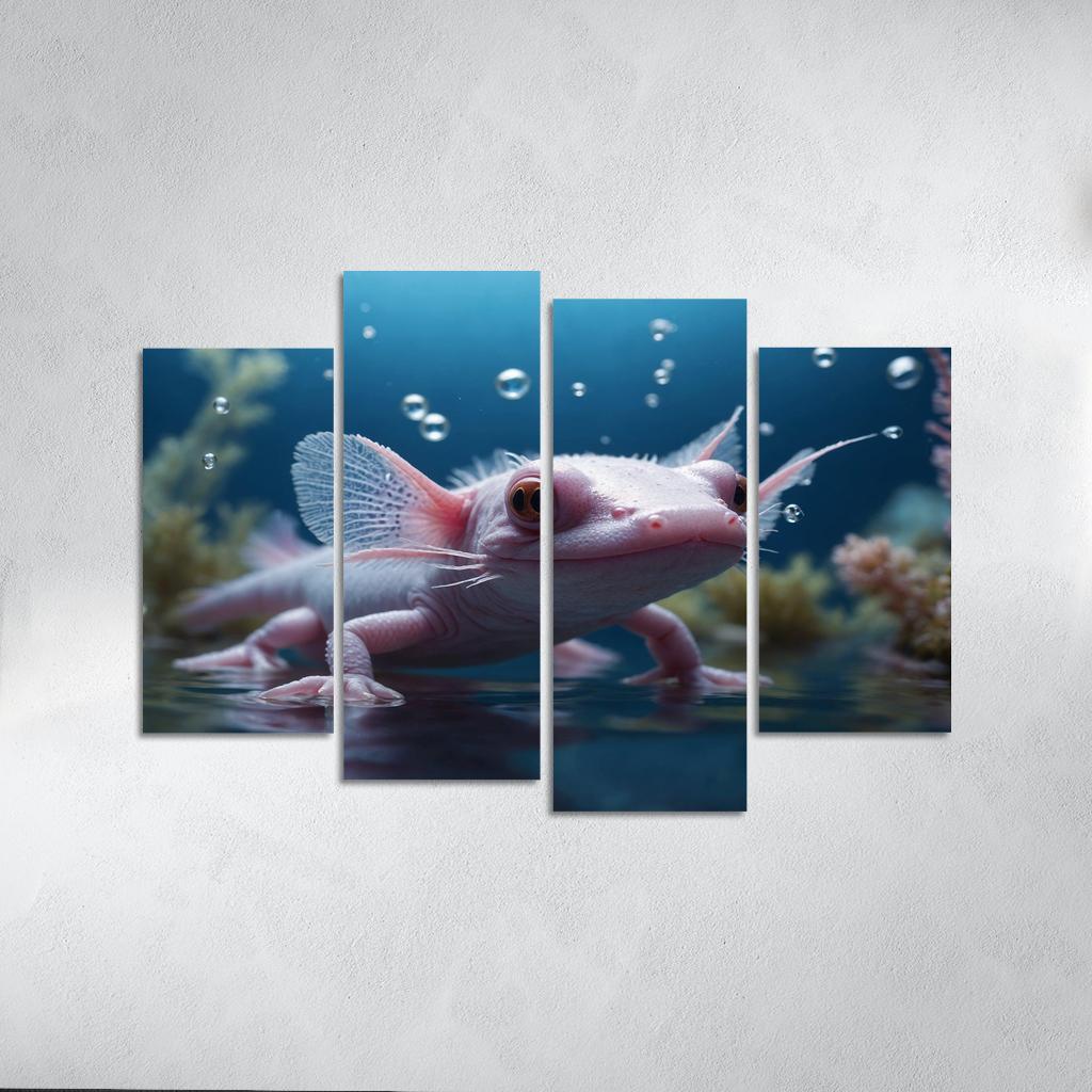The Fascinating Axolotl Multi-panel Paintings