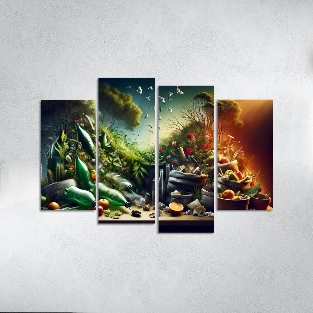 The Cycle Of Waste Towards Sustainable Living Custom Paintings Frame