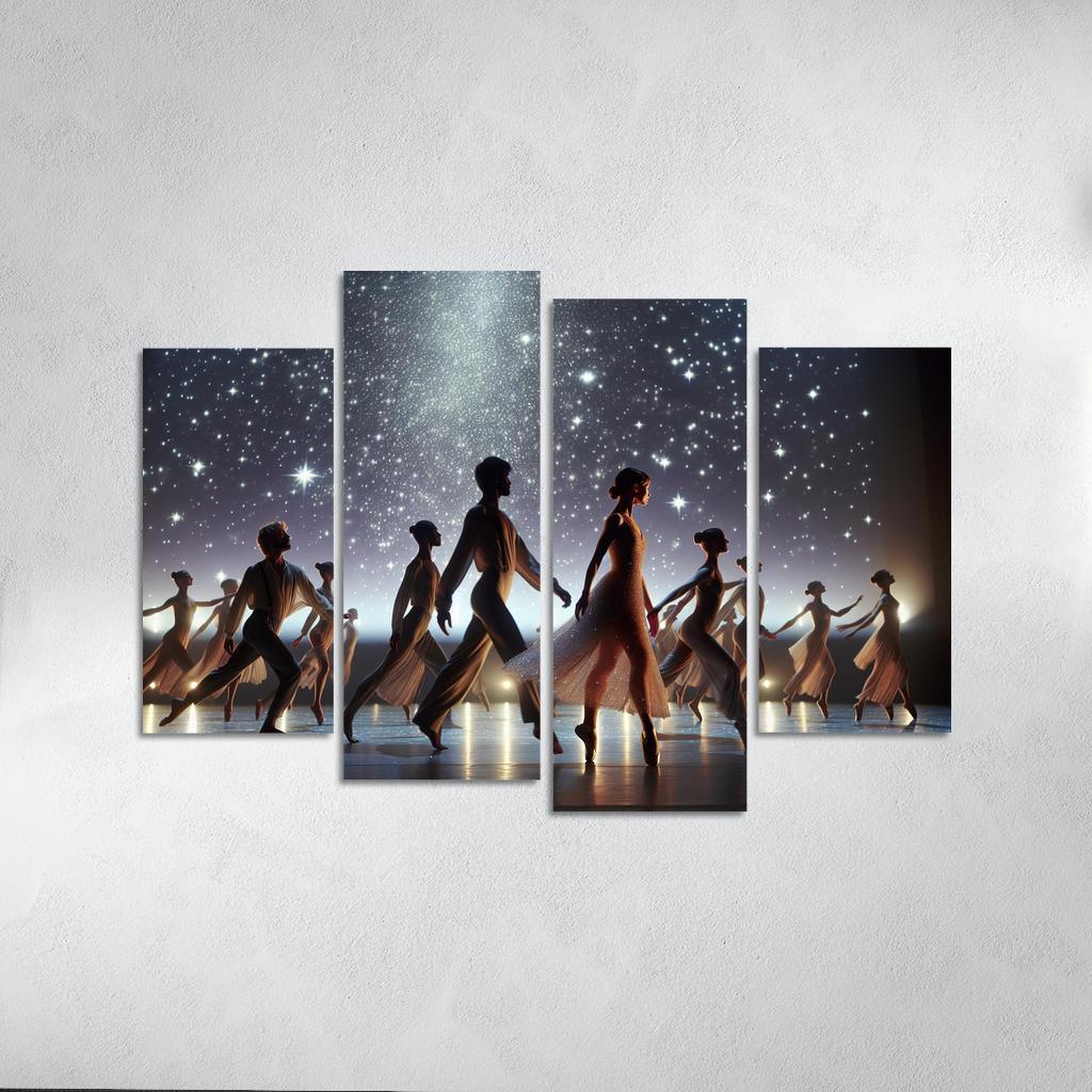 Tango del Cielo The Dance of Heaven 4 Piece HD Canvas Wall Art-Original Frame