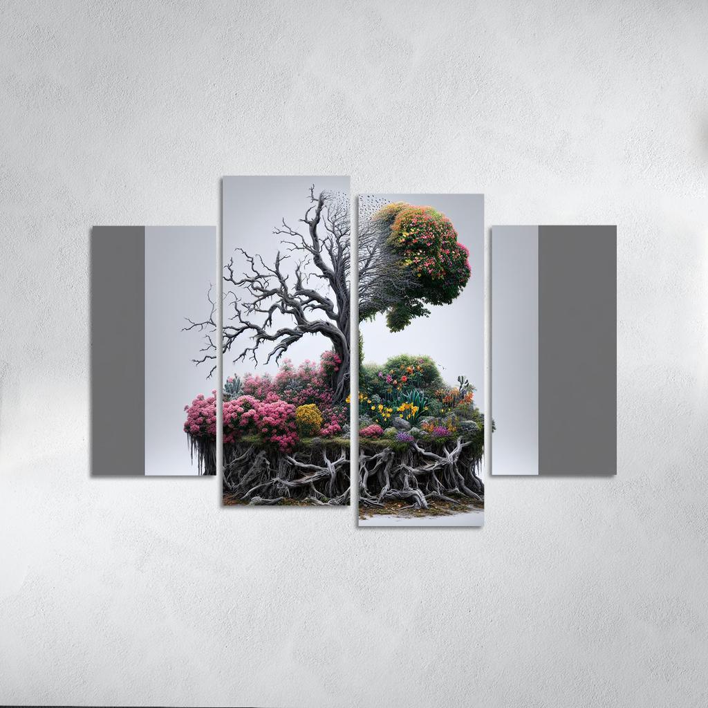 The Last Breath A Call for Climate Justice 4 Piece HD Canvas Wall Art-Original Frame