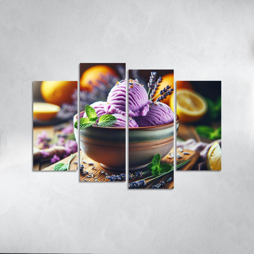 Lavender Lemonade Sorbet 4 Piece HD Canvas Wall Art-Original Frame
