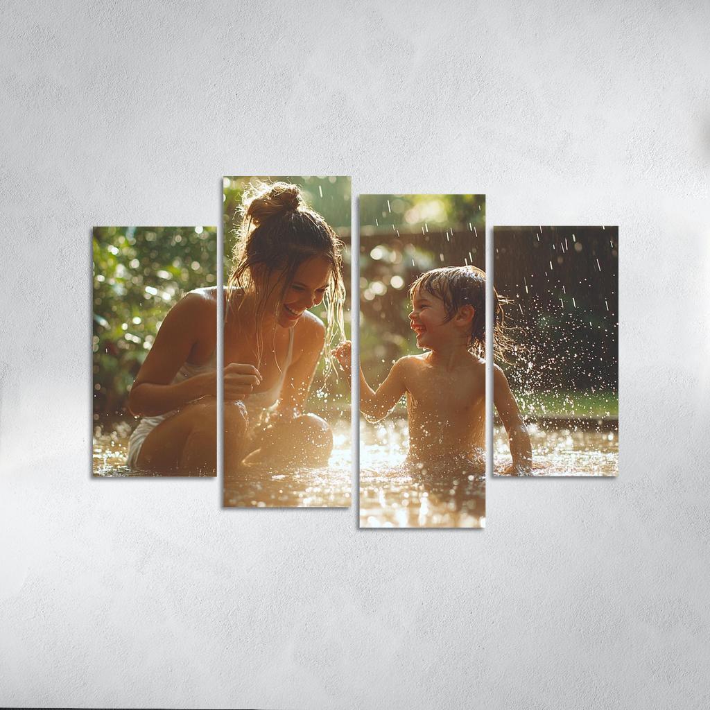 Dancing In The Rain A Mothers Joyful Spirit Custom Paintings Frame